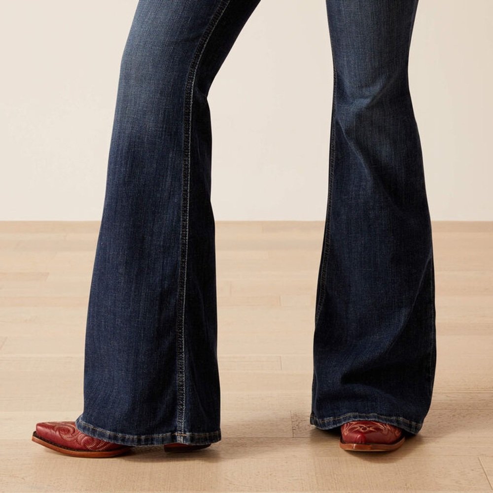 Ariat REAL Denim Perfect Rise Flare Jeans Paulina Florida Boho Western Cowgirl! - Picture 5 of 16
